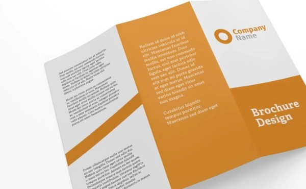 Sample brochure with orange branding
