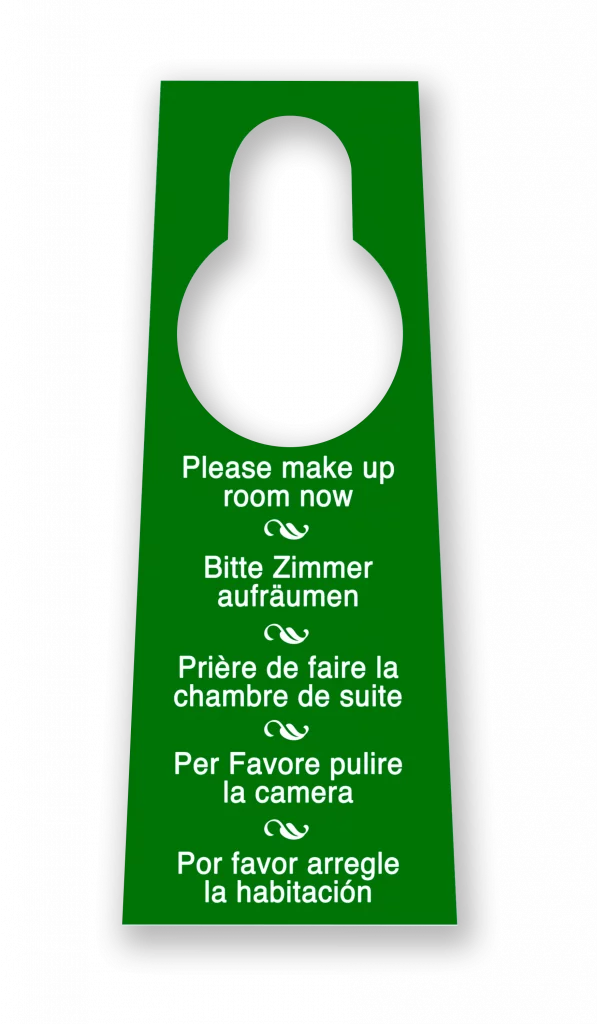 Example of a door hanger