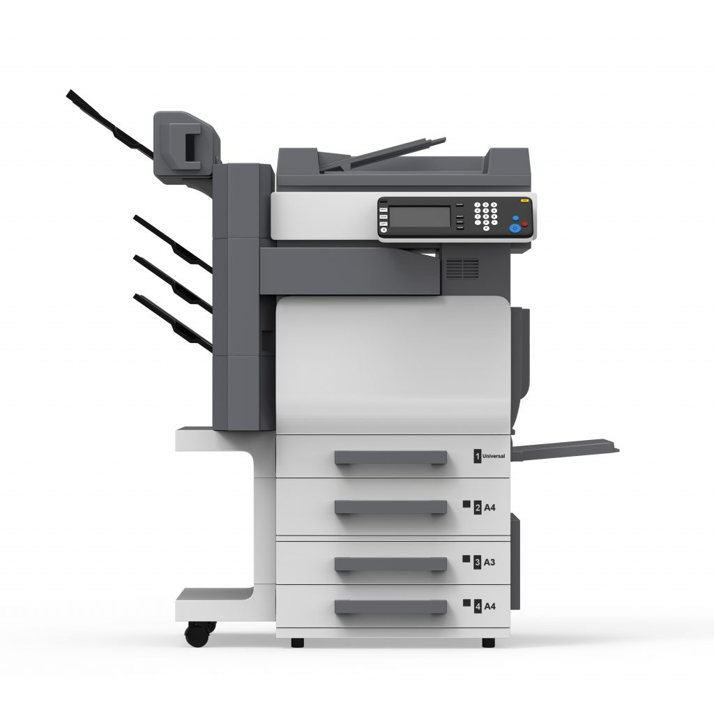 photo of a gray copy machine